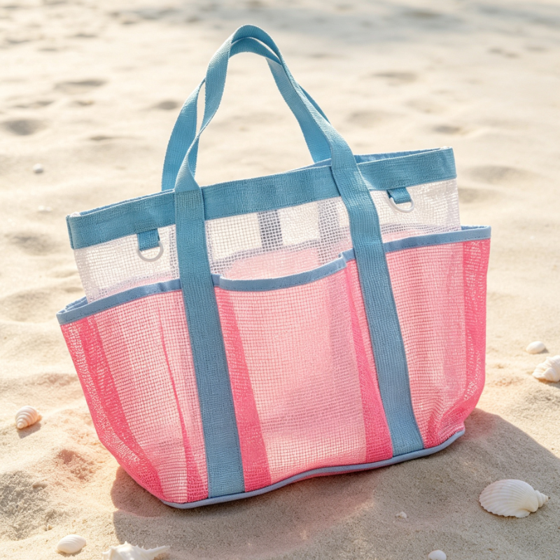 Tote Bag Beach - Большая пляжная сумка-тоут из сетки с