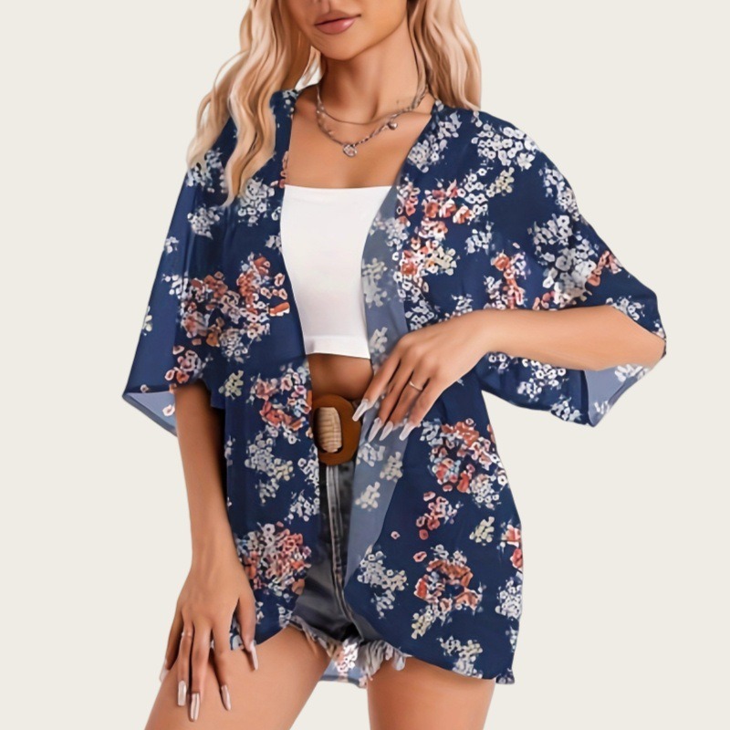 Kimono Sheer Floral - Купальник женский 2025 кимоно, кардиган, прозрачное