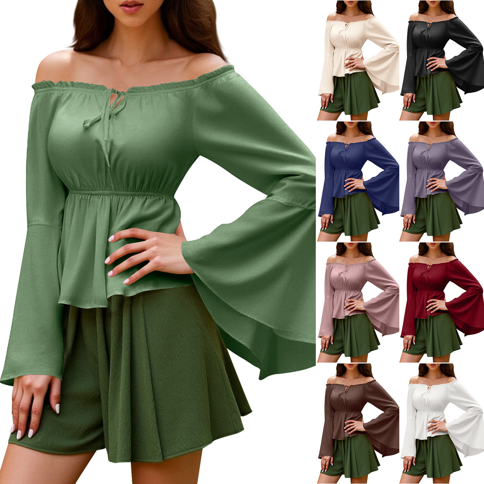 Blouse Off Shoulder - Женская блузка в готическом стиле в