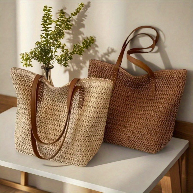 Crochet Bag Raffia - Модная и универсальная женская тканая сумка