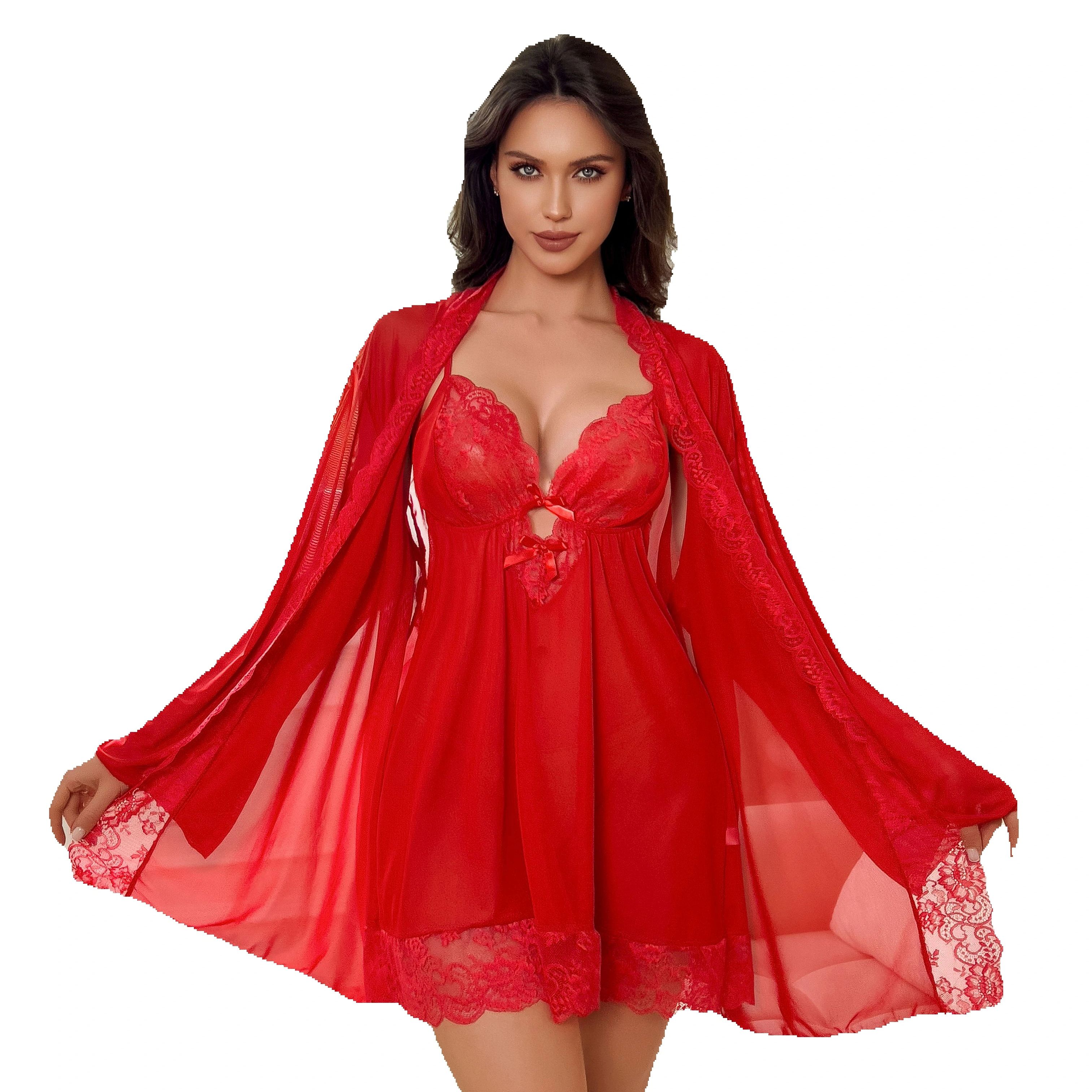 Kimono Sheer Floral - Комплект сексуального женского белья больших размеров