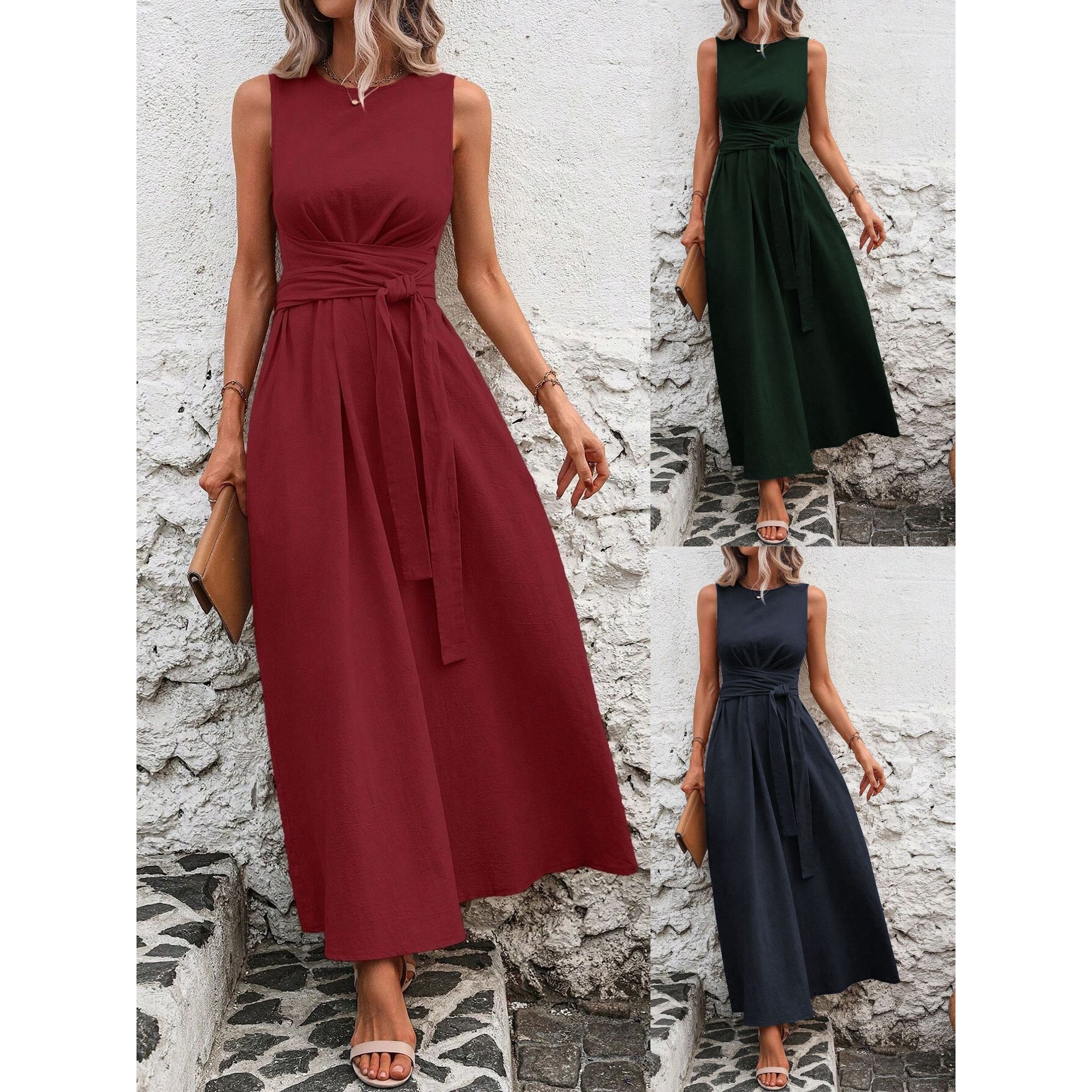 Linen Dress Wrap - Элегантное повседневное платье-халат из ледяного шелка