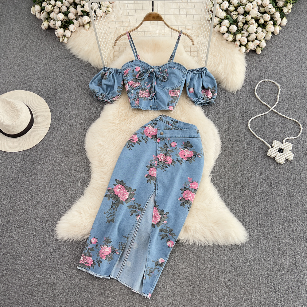 Romper Floral Print - Модные женские костюмы из 2 предметов