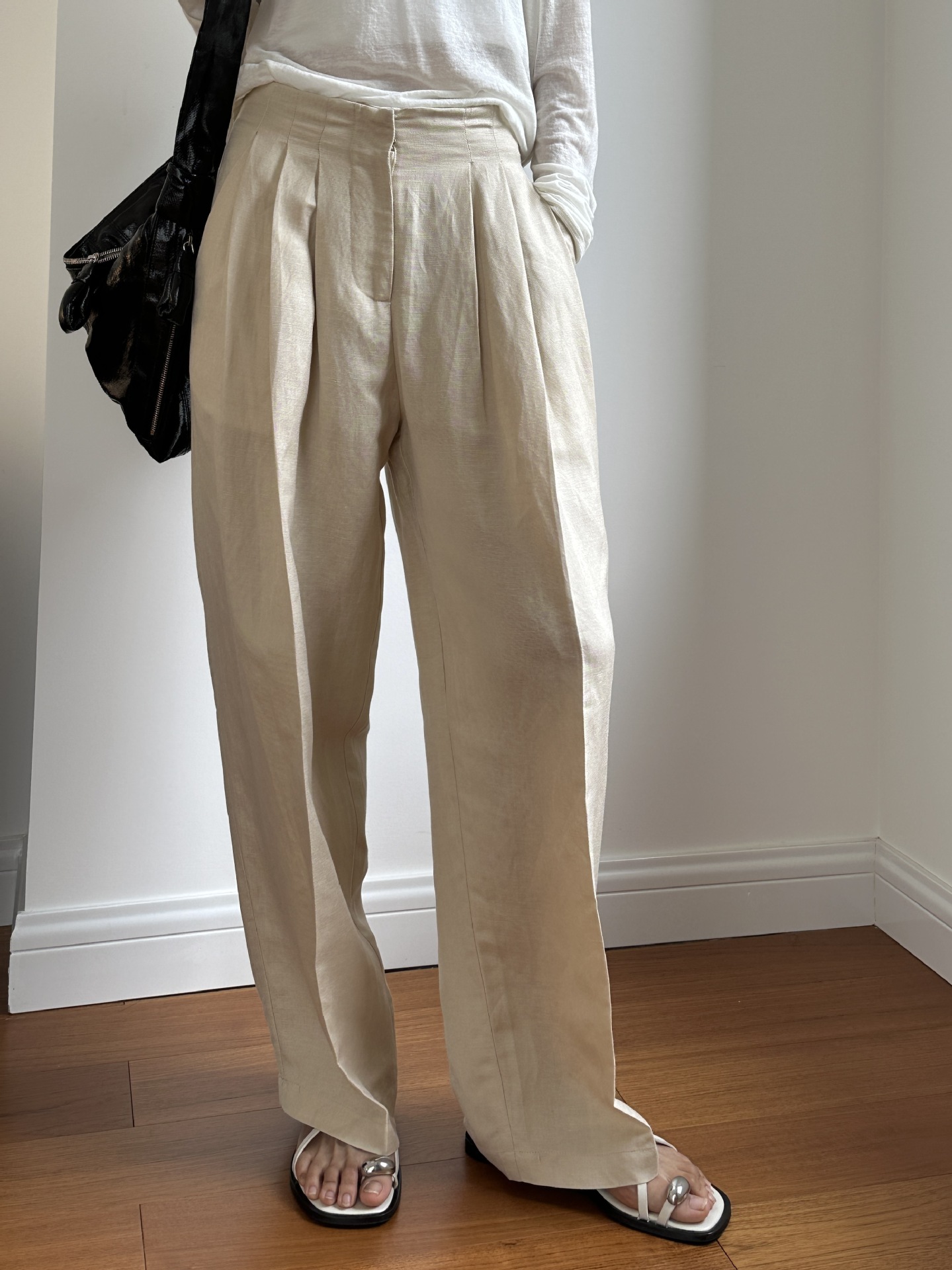 Linen Pant Wide - Повседневные льняные брюки с широкими штанинами,