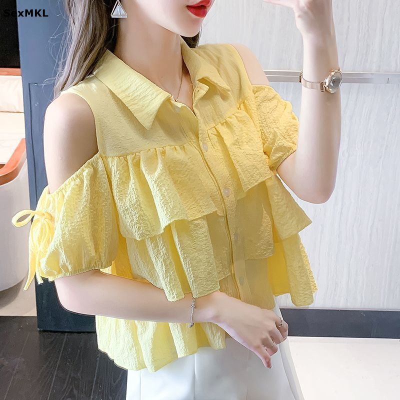 Blouse Off Shoulder - Повседневная белая блузка с открытыми плечами