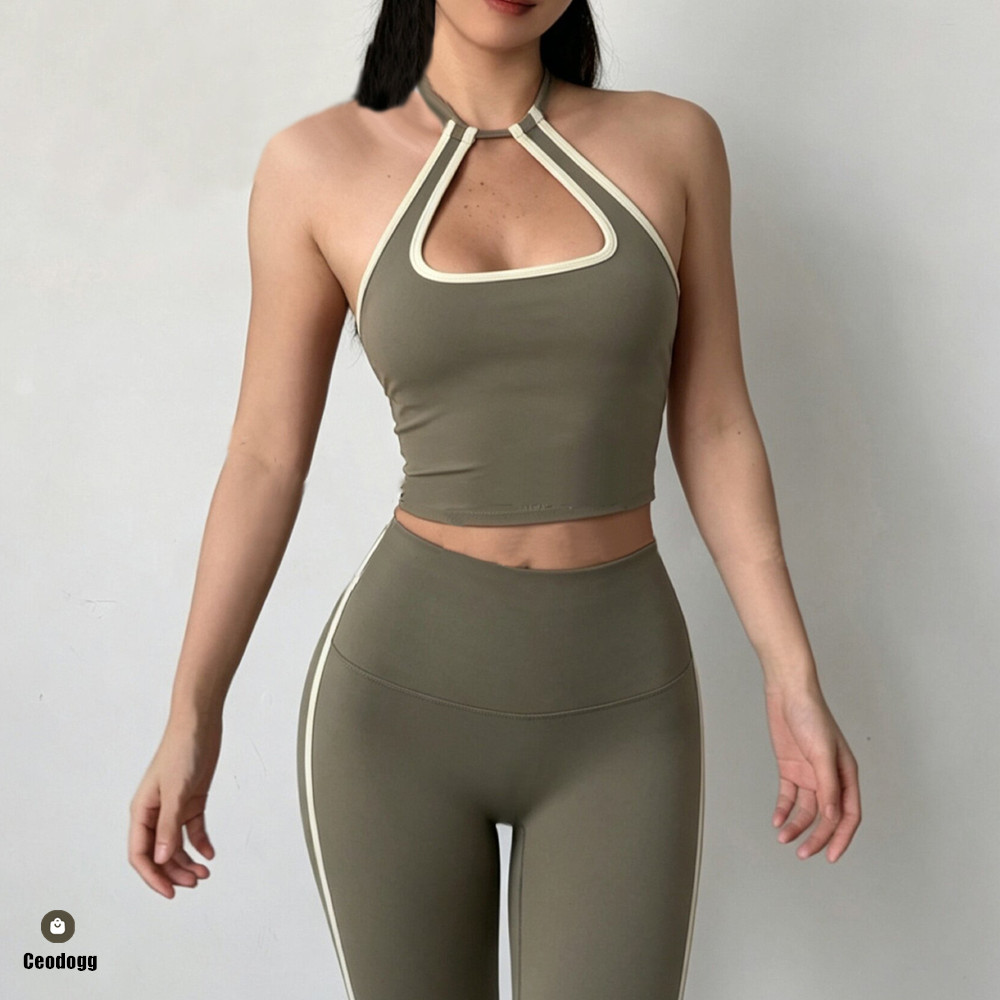 Bralette Triangle Set - Женский спортивный топ-халтер с эффектом пуш-ап