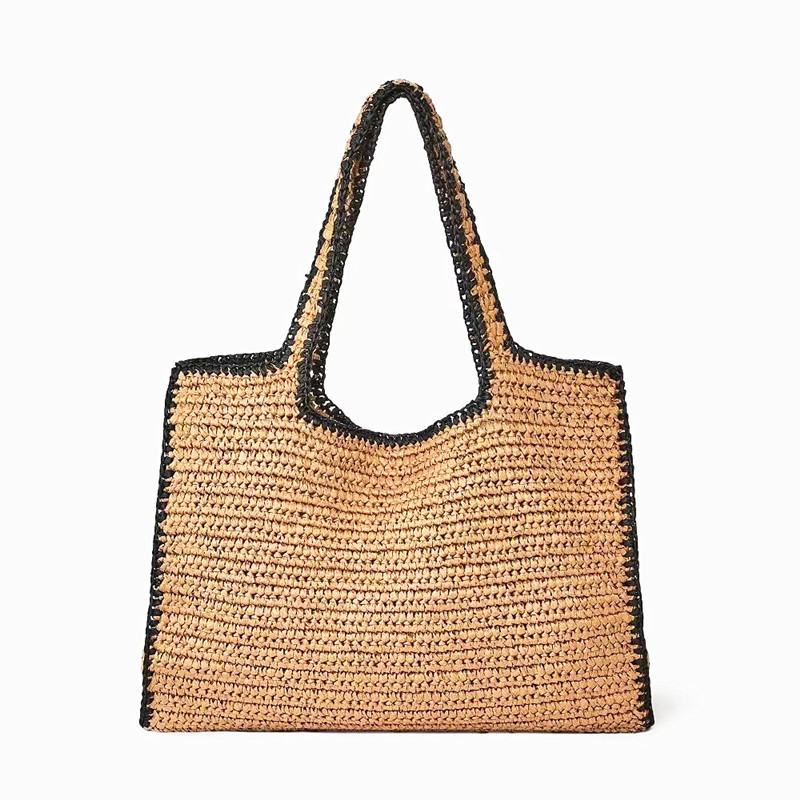Crochet Bag Raffia - Соломенные тканые сумки-тоут для женщин, сумка