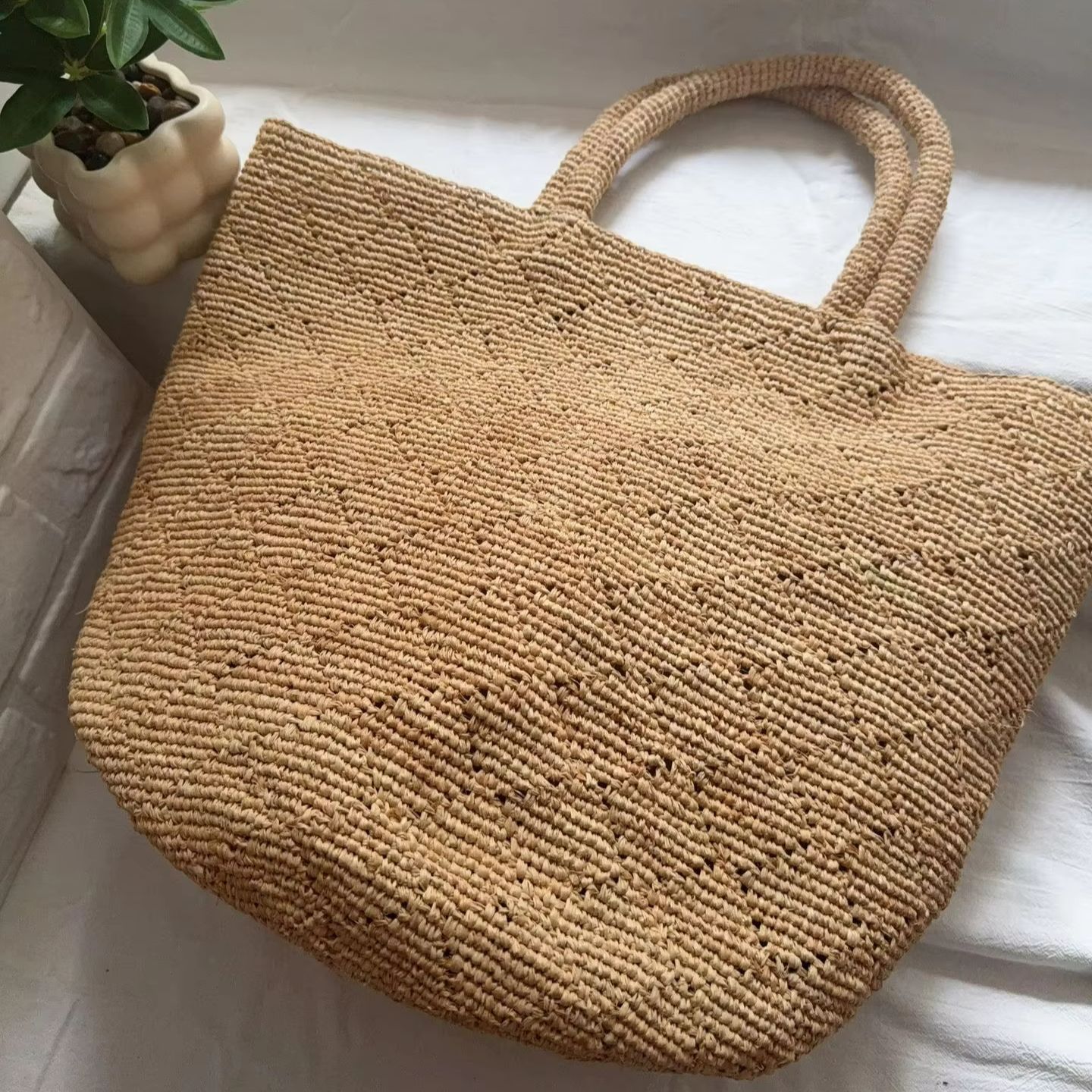 Crochet Bag Raffia - Модная пляжная сумка ручной работы в