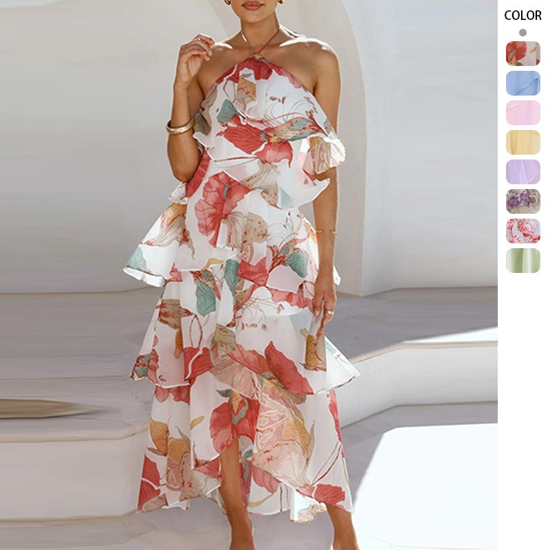 Maxi Dress Halter - Элегантное вечернее платье макси из шифона