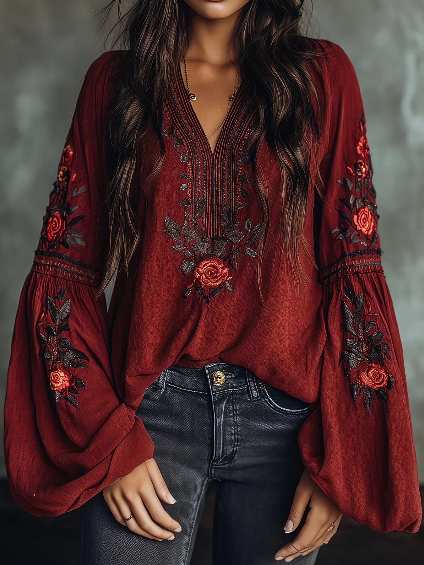 Blouse Off Shoulder - Женская весенняя блузка в стиле ретро