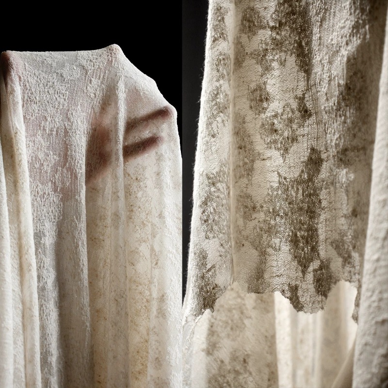 Linen Dress Wrap - Винтажная фактурная хлопково-льняная трикотажная ткань с
