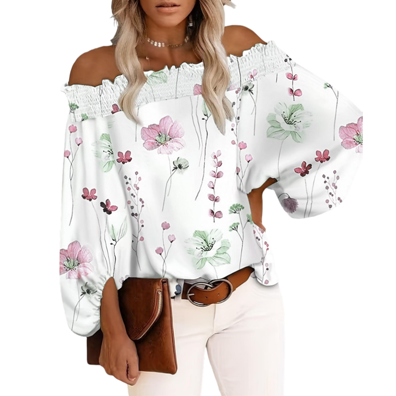 Blouse Off Shoulder - Новая женская повседневная блузка больших размеров