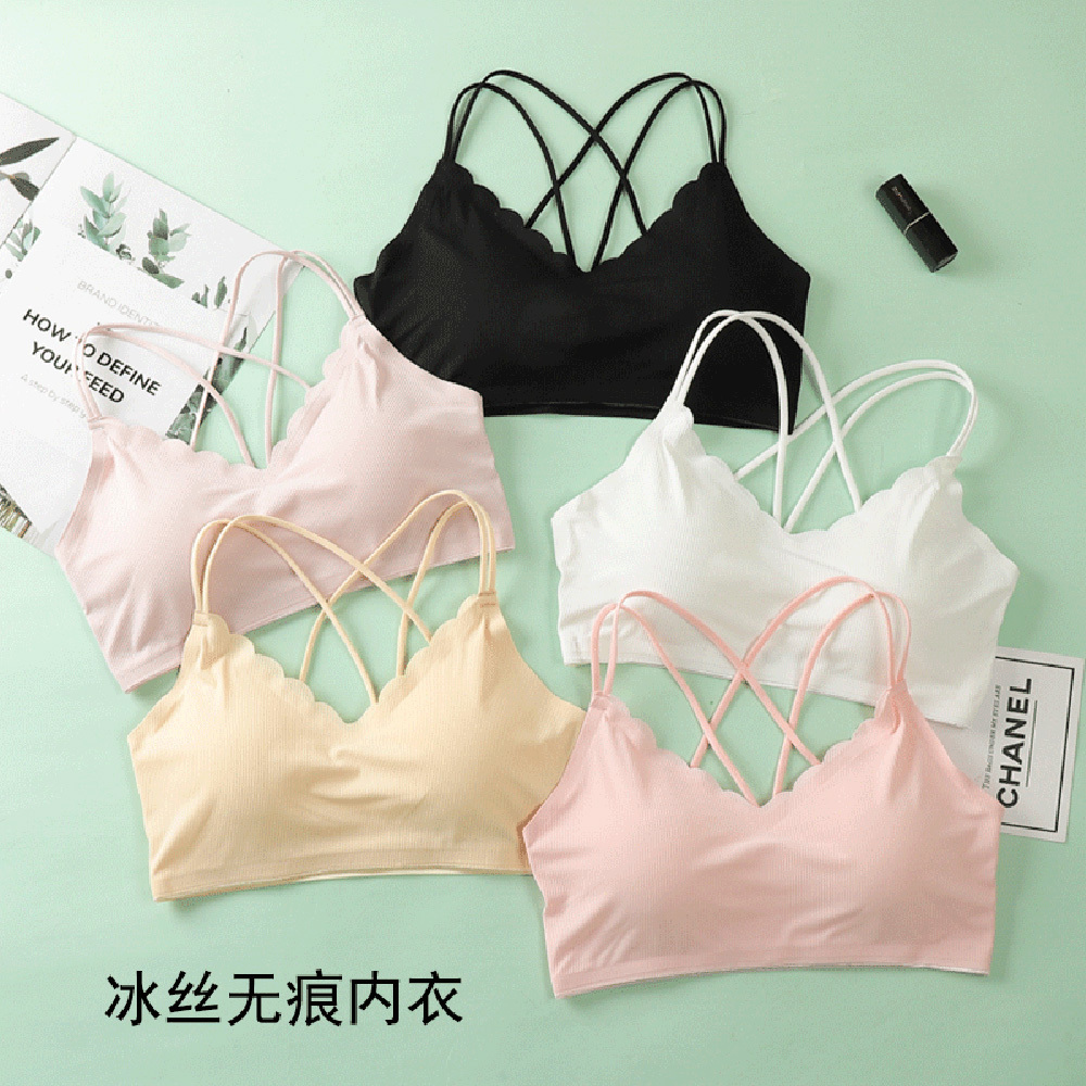 Bralette Triangle Set - Женский бесшовный бюстгальтер с чашками пуш-ап,