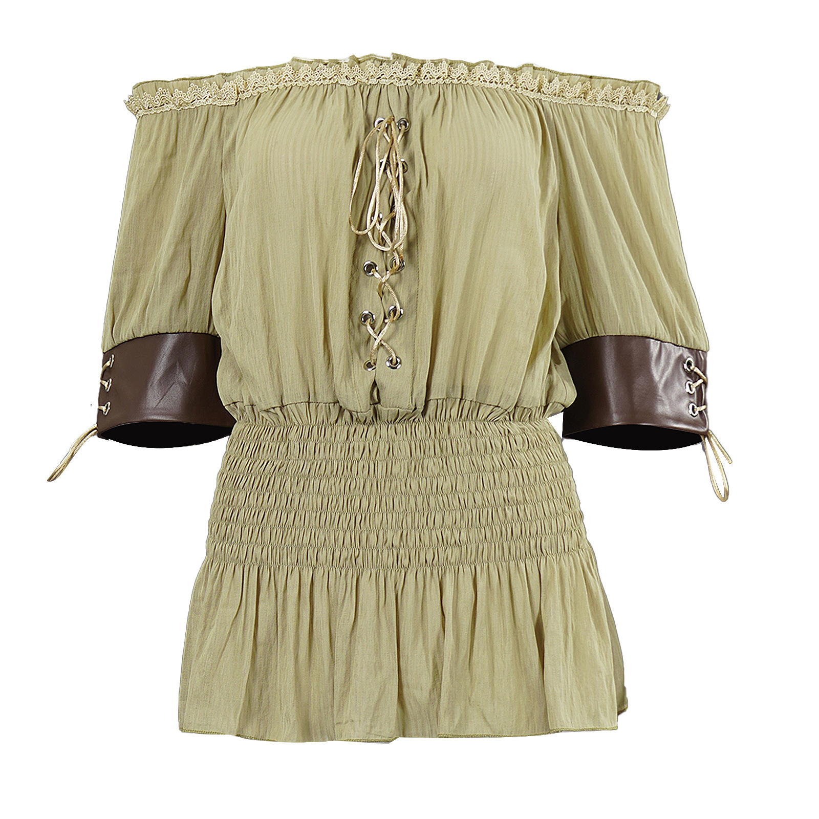 Blouse Off Shoulder - Женская блузка в стиле Ренессанс, пиратский