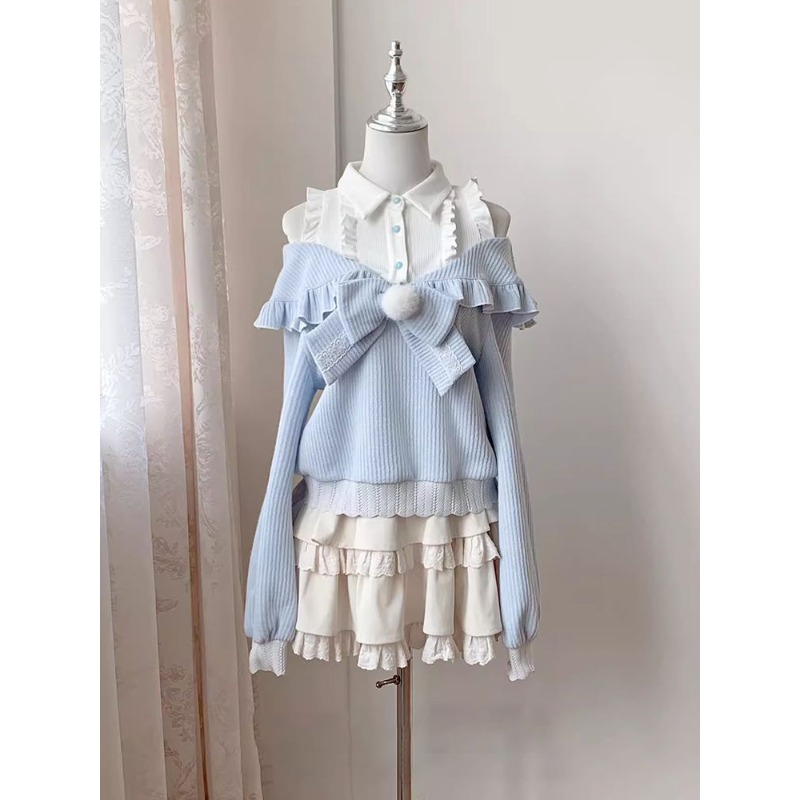 Blouse Off Shoulder - Милый комплект в стиле Лолита для