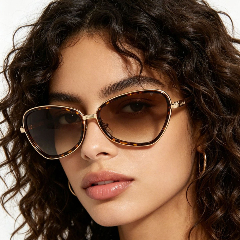 Sunglasses Cat Eye - Металлические солнцезащитные очки «кошачий глаз» для