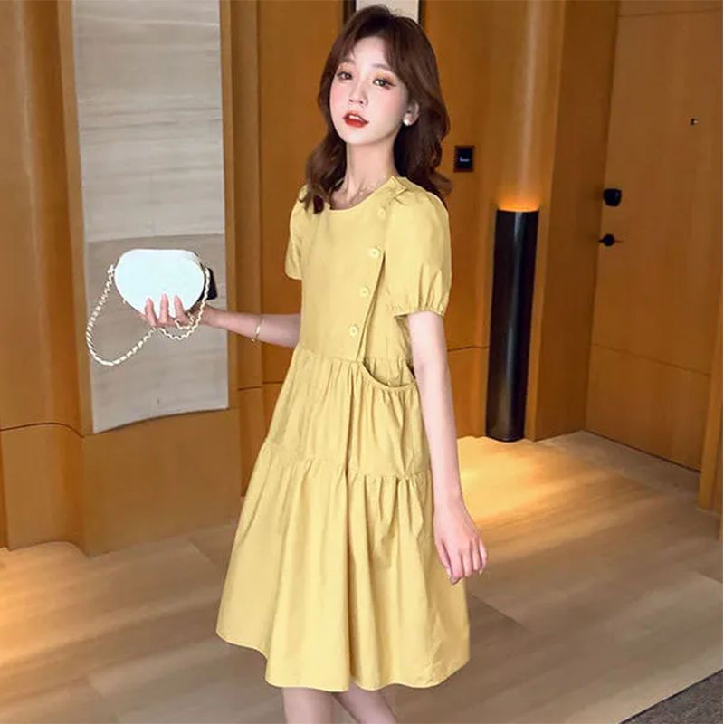 Linen Dress Wrap - Женское свободное платье средней длины, Элегантное