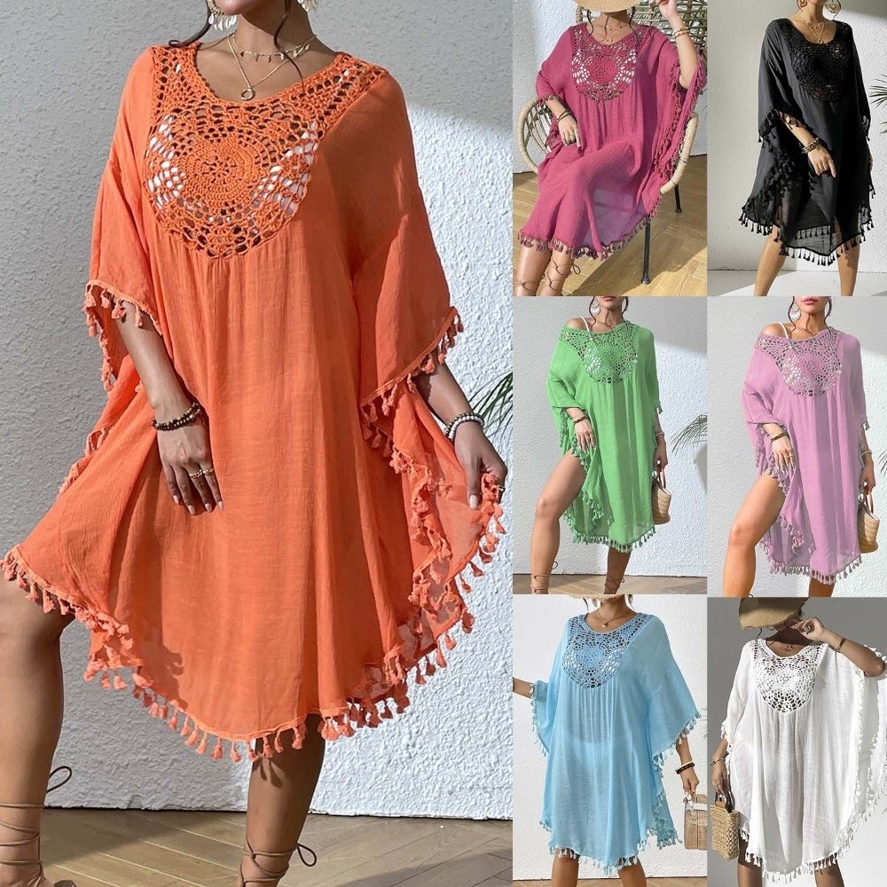 Cover Up Kaftan - Пляжное платье-накидка с квадратным вырезом, летнее,