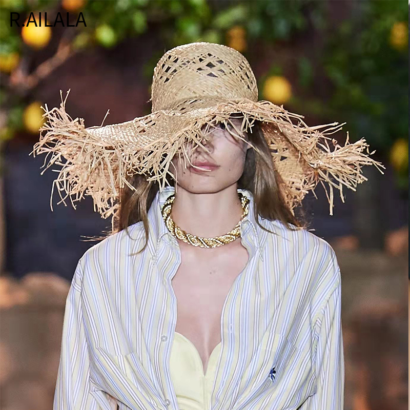 Hat Floppy Wide - Новая женская летняя шляпа из натурального