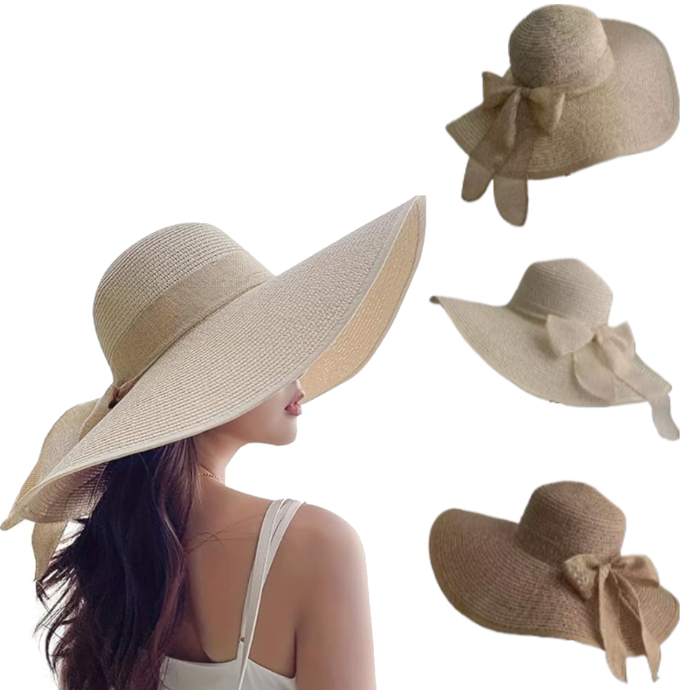 Hat Floppy Wide - Женская летняя широкополая соломенная шляпа, большая