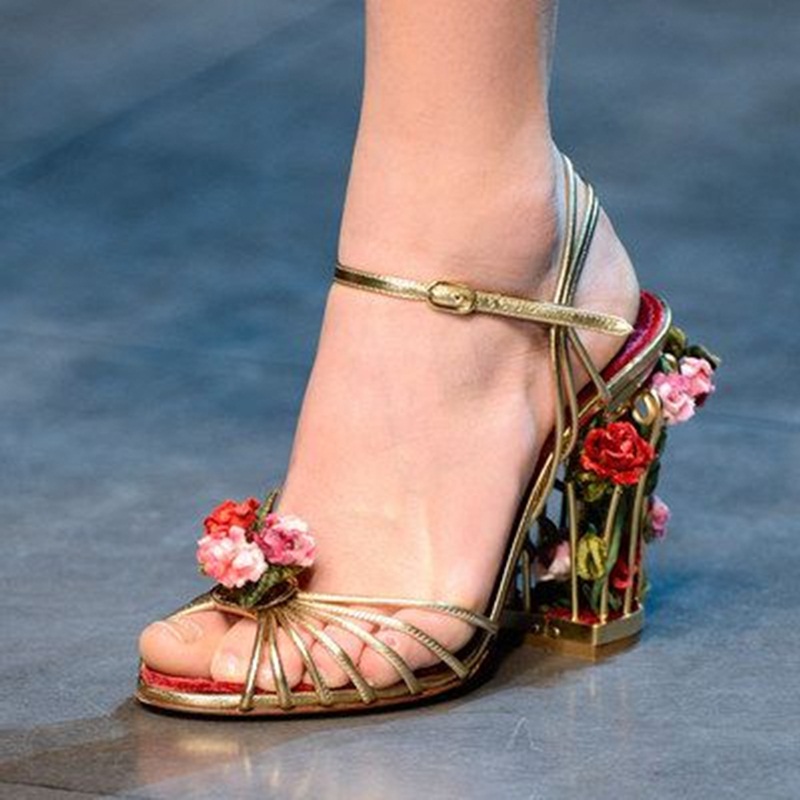 Sandal Strappy Heeled - Роскошные женские сандалии в виде птичьей