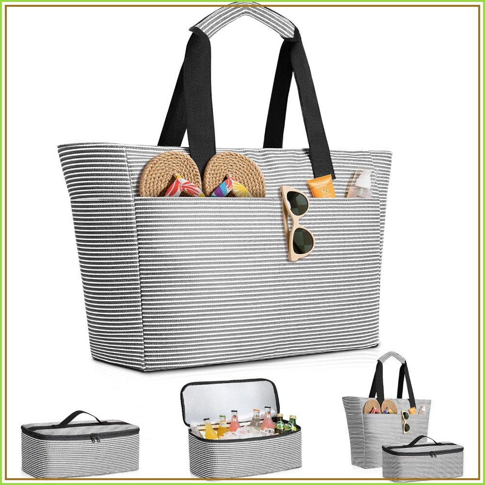 Tote Bag Beach - Водонепроницаемая пляжная сумка-холодильник 45 л, складная