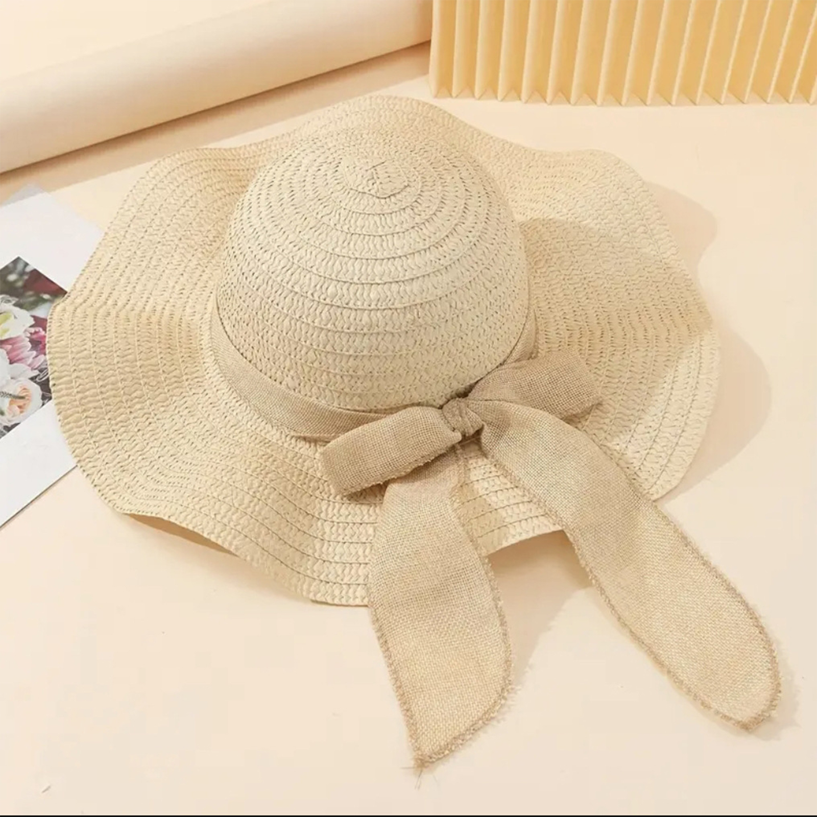 Hat Floppy Wide - Женская пляжная шляпа с бантом и