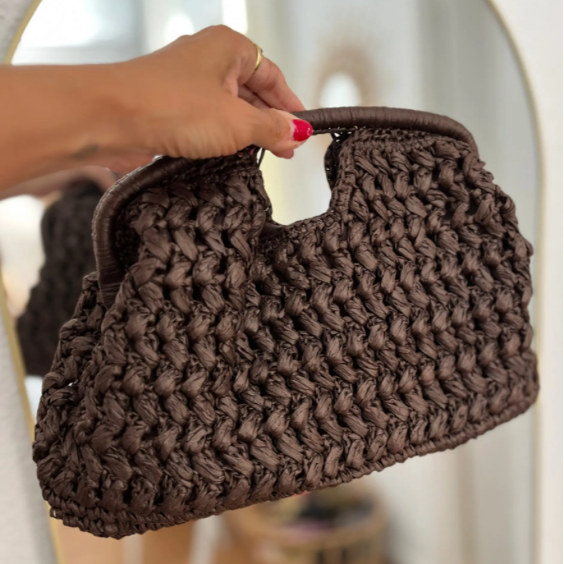 Crochet Bag Raffia - Брендовый тканый клатч, роскошный новый высококачественный