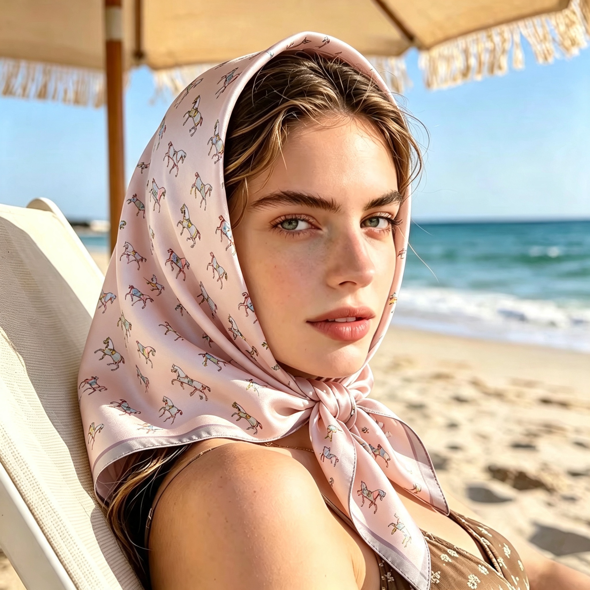 Headband Summer Knit - Летний женский шарф из искусственного шелка
