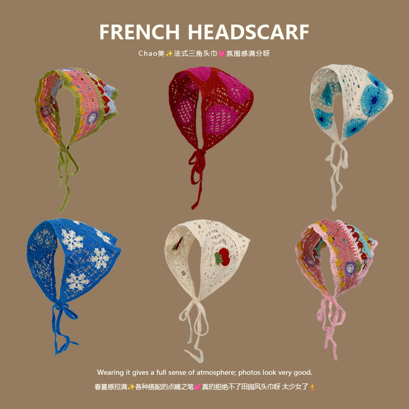 Headband Summer Knit - Вязаная треугольная повязка на голову во