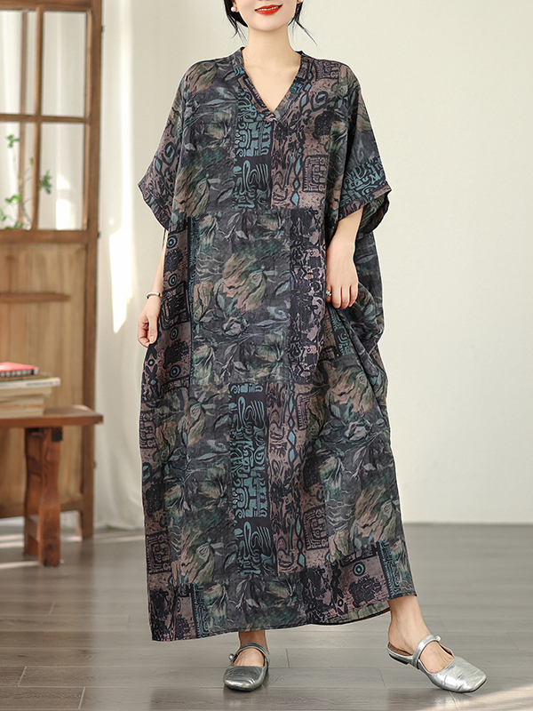 Linen Dress Wrap - Летнее женское платье в цветочек для