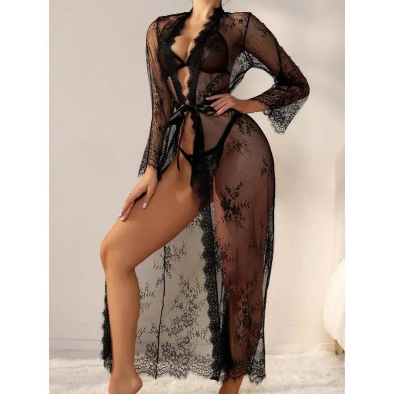 Черный кружевной прозрачный дл – обзор и цена Kimono Sheer Floral