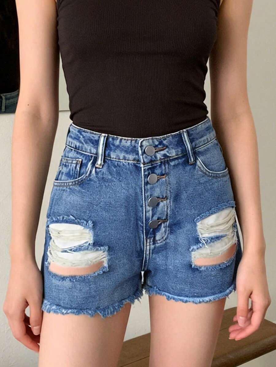 Женские джинсовые шорты с эффе – обзор и цена Shorts Denim Frayed