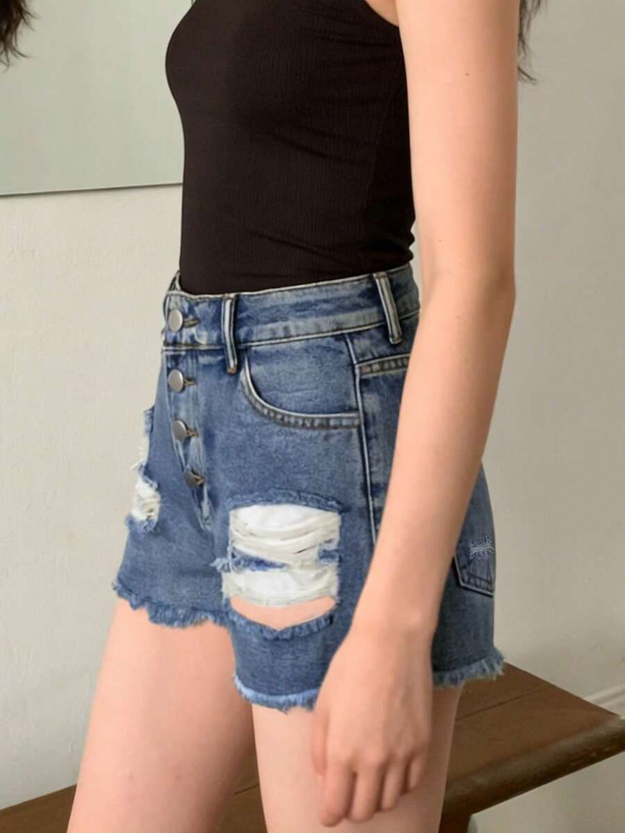 Женские джинсовые шорты с эффе – обзор и цена Shorts Denim Frayed