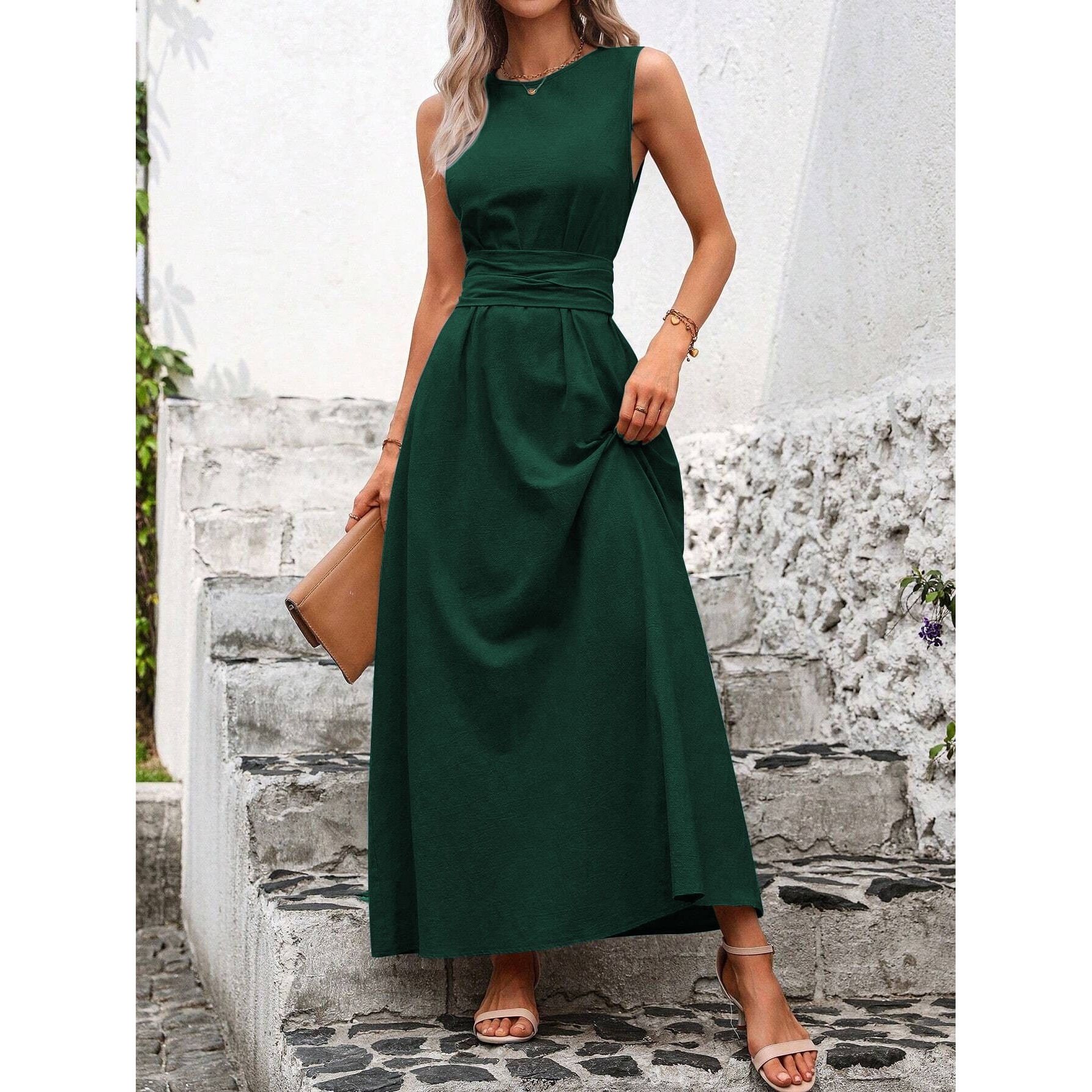 Элегантное повседневное платье – обзор и цена Linen Dress Wrap