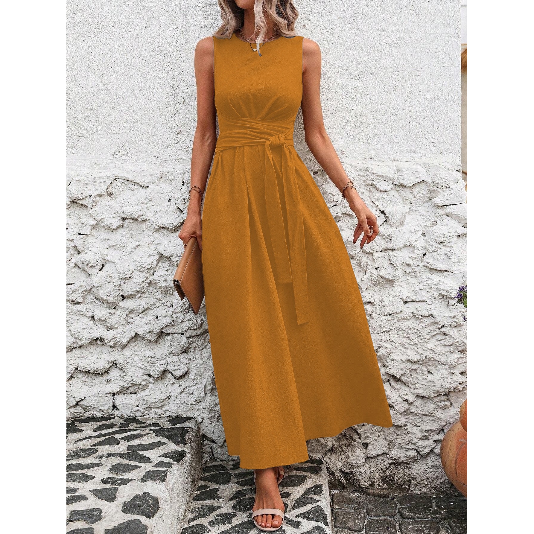 Элегантное повседневное платье – обзор и цена Linen Dress Wrap