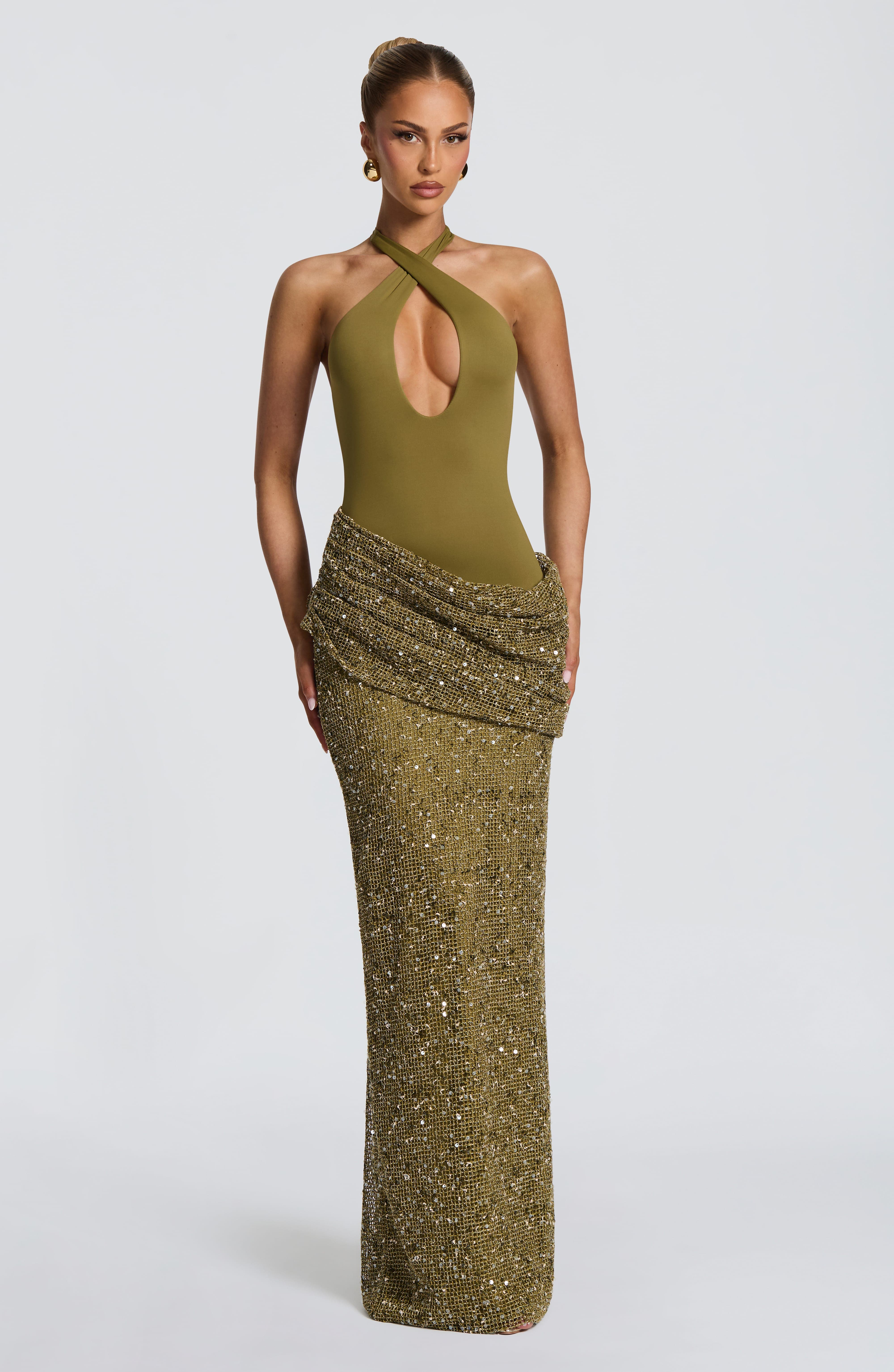 Вечернее платье макси с пайетк – обзор и цена Maxi Dress Halter