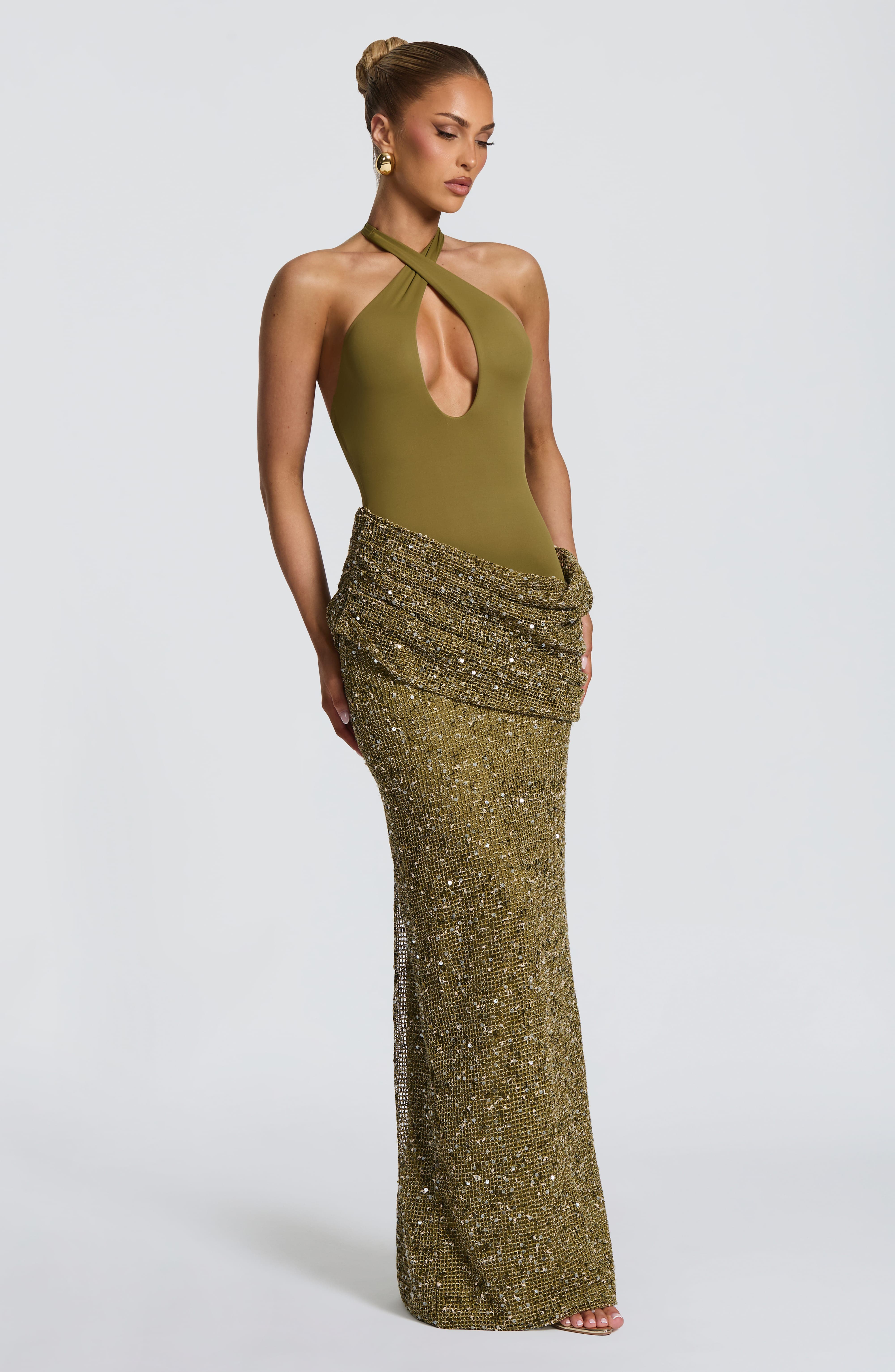 Вечернее платье макси с пайетк – обзор и цена Maxi Dress Halter