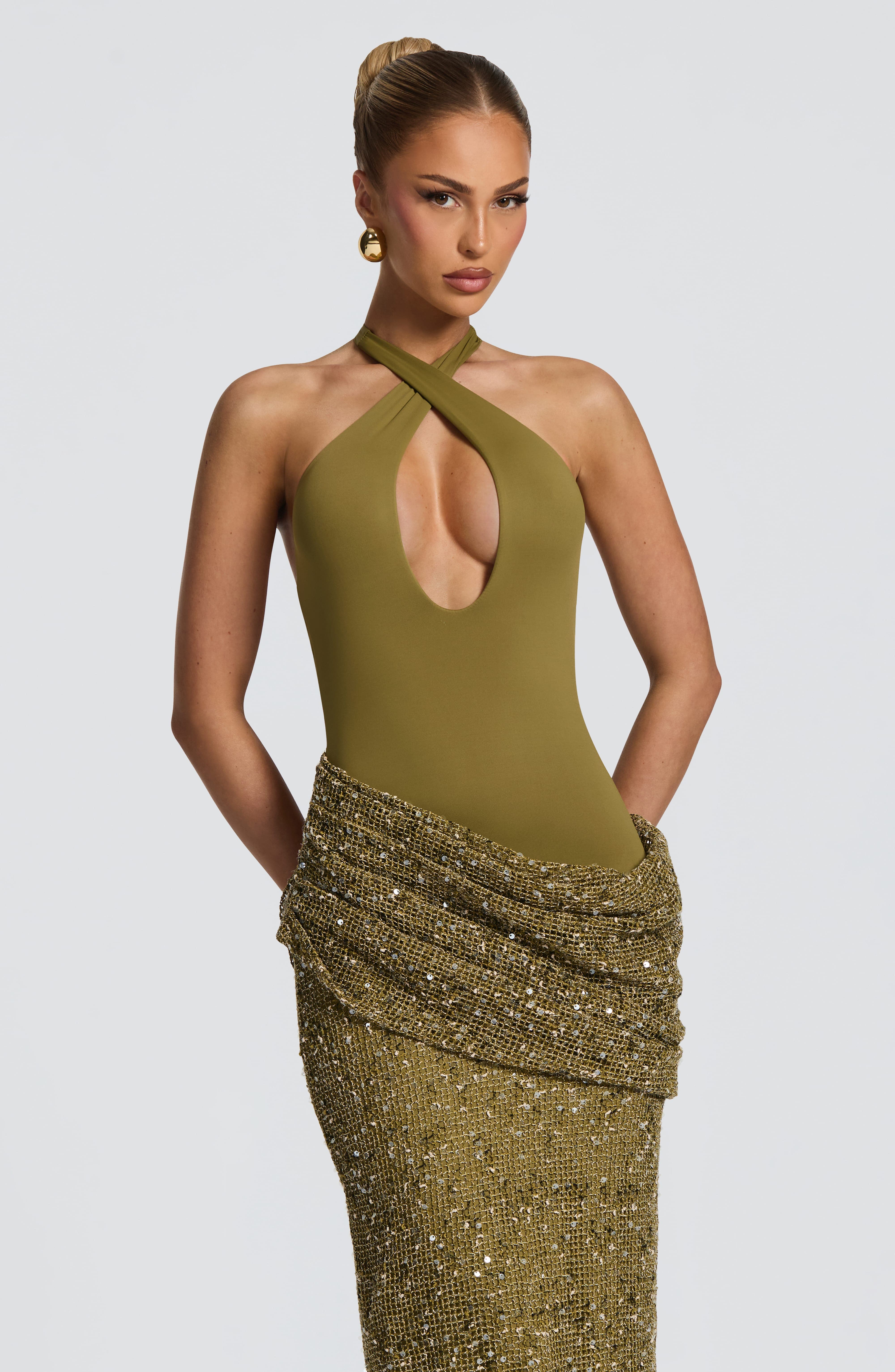 Вечернее платье макси с пайетк – обзор и цена Maxi Dress Halter