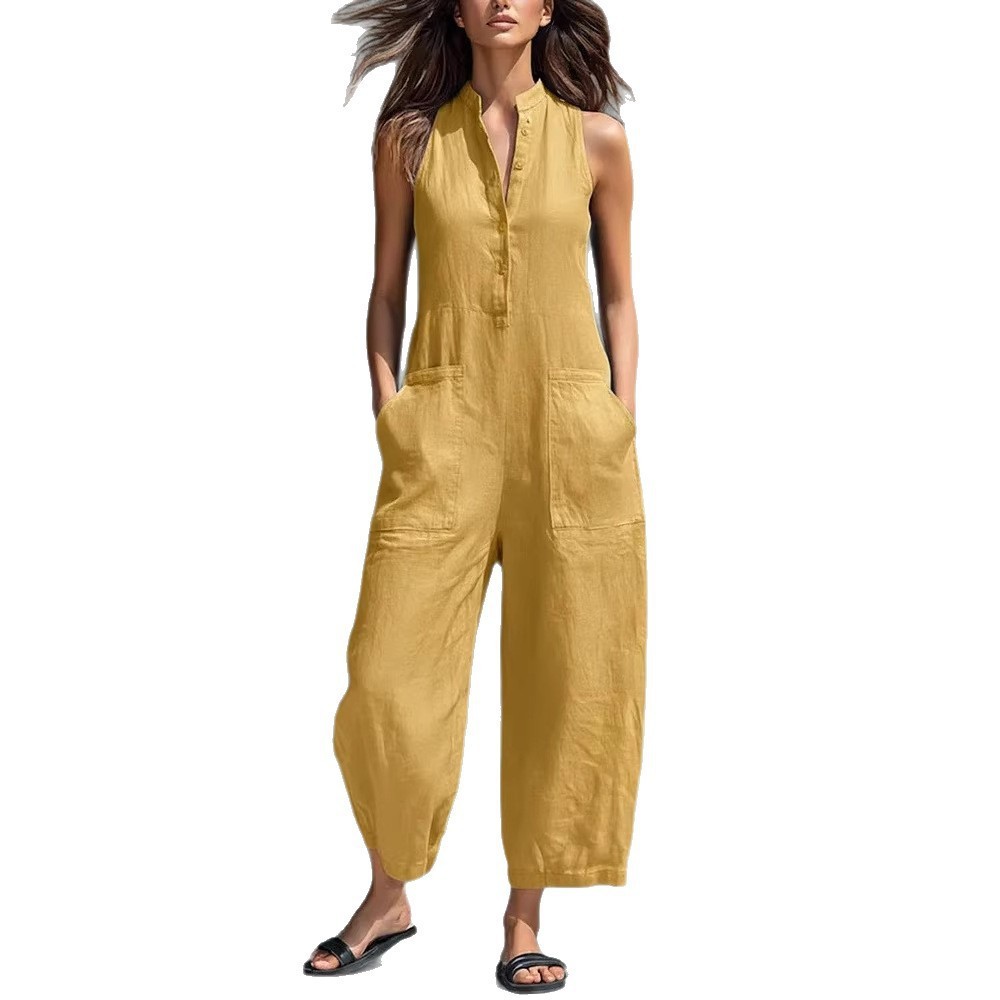 Женский комбинезон без рукавов – обзор и цена Jumpsuit Linen Relaxed