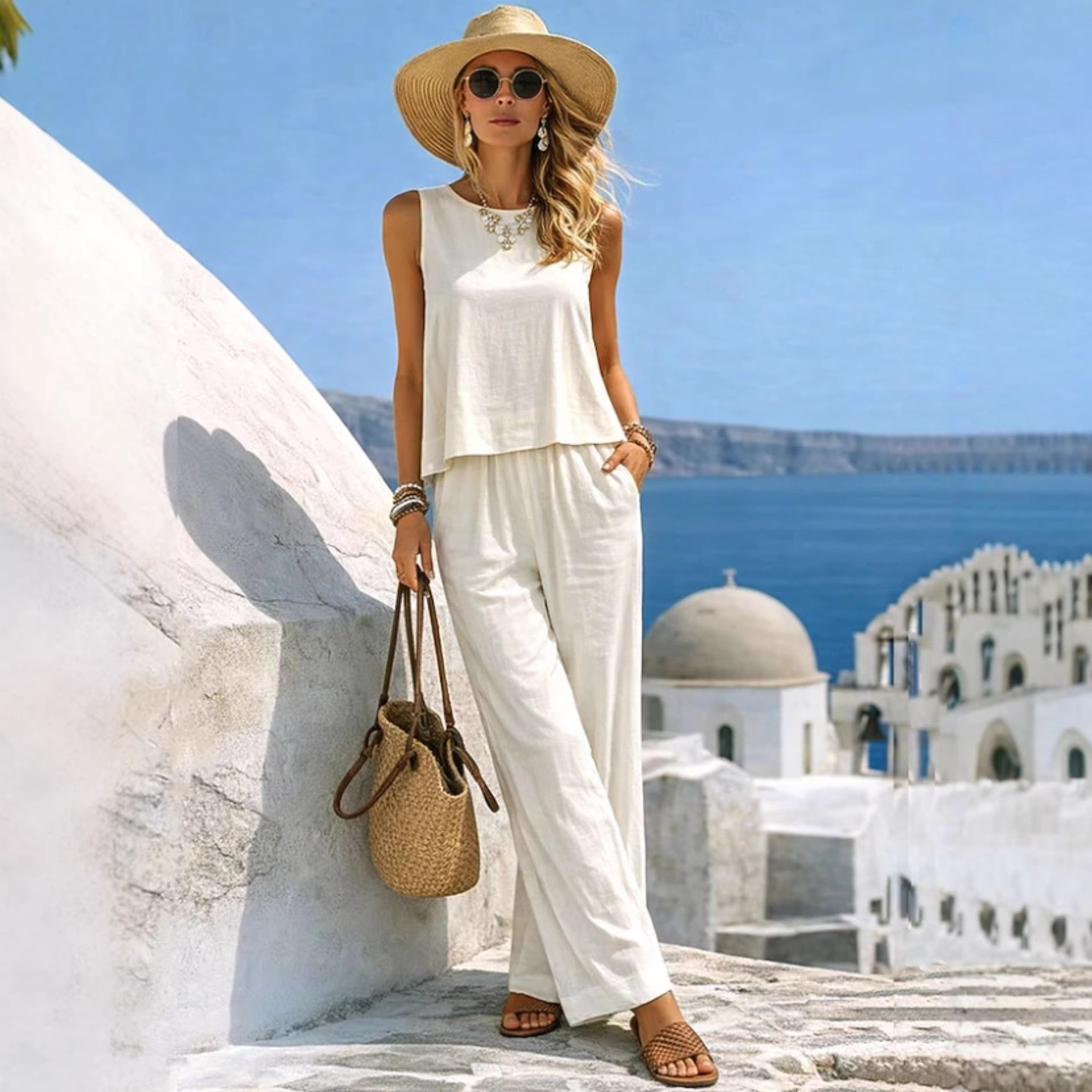   Женский летний комплект из 2 – обзор и цена Linen Pant Wide