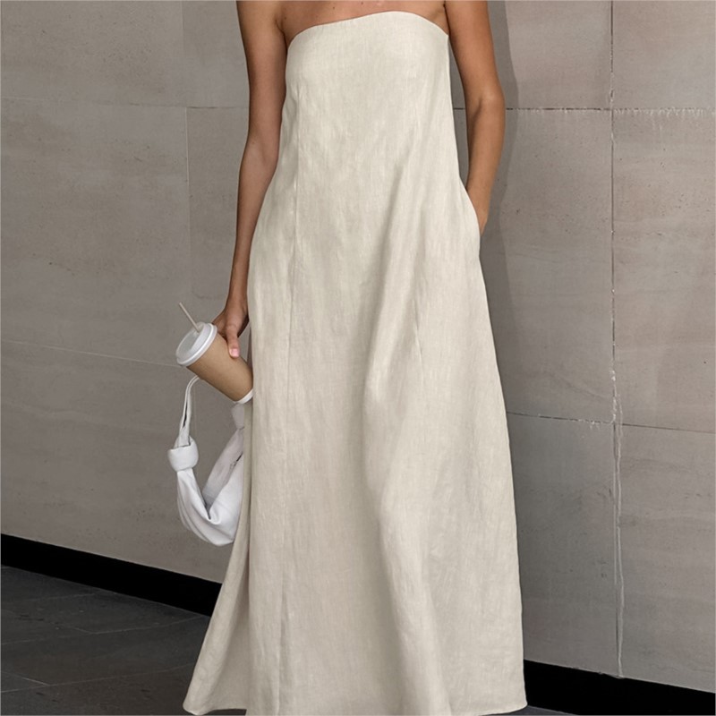 Модное элегантное простое диза – обзор и цена Linen Dress Wrap