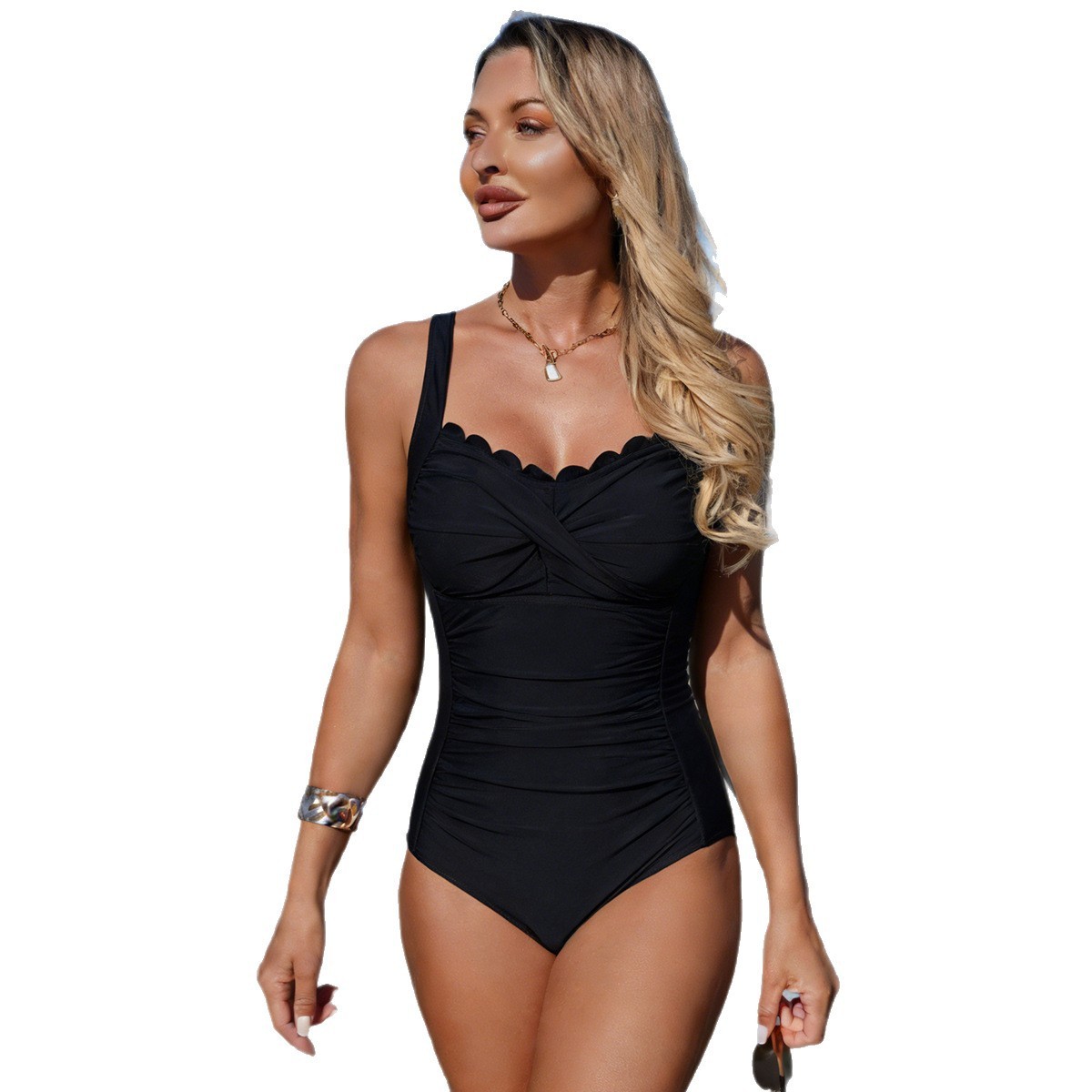 Черный купальник с волнистым в – обзор и цена Swimsuit Bikini Ruched