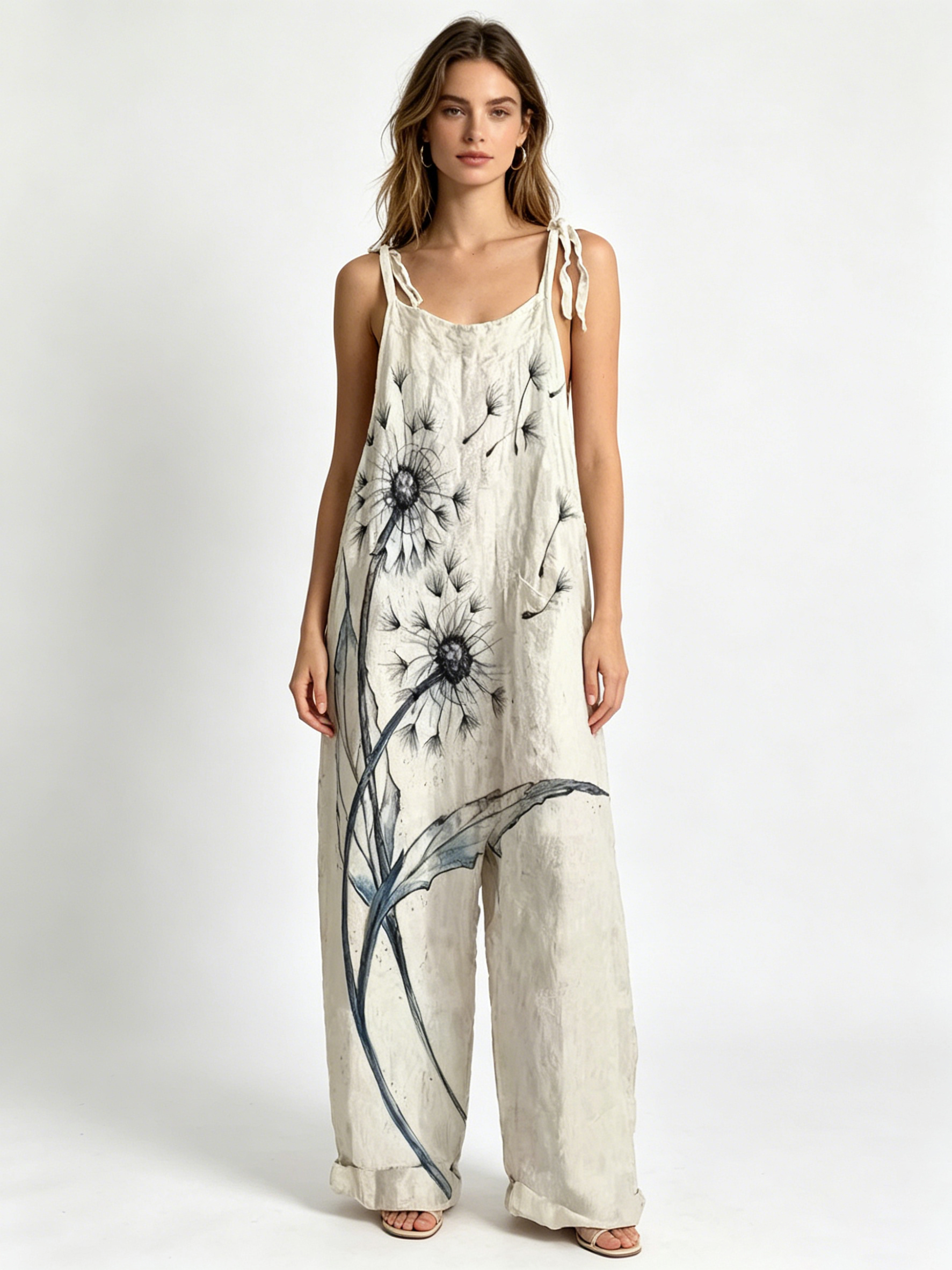 Женские легкие льняные укороче – обзор и цена Jumpsuit Linen Relaxed