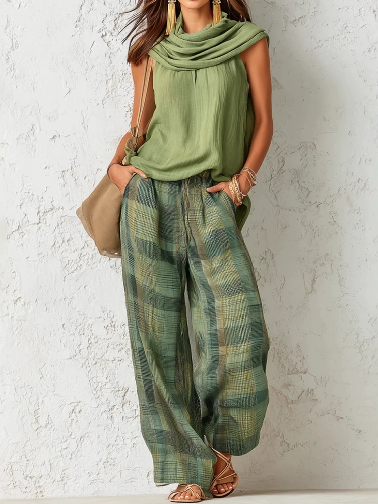 Новый летний женский комплект  – обзор и цена Linen Pant Wide