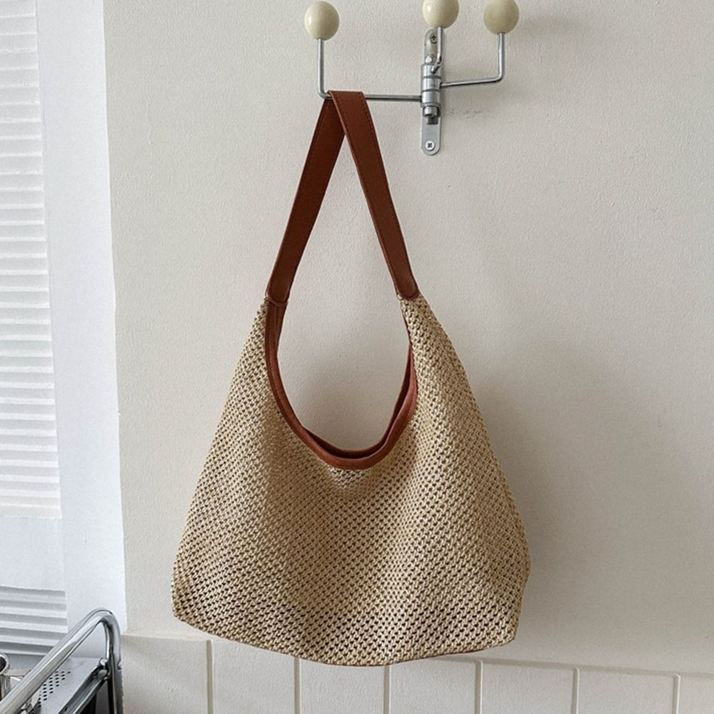 Милая однотонная плетеная соло – обзор и цена Tote Bag Beach