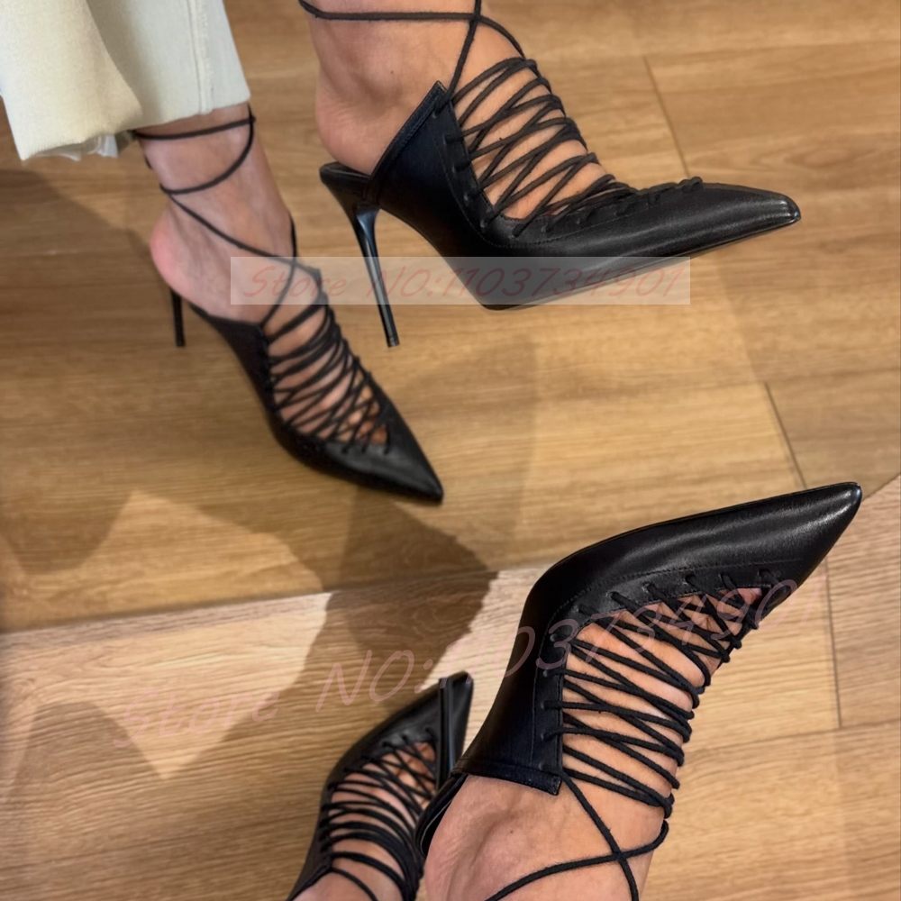 Черные кожаные босоножки на шн – обзор и цена Sandal Strappy Heeled