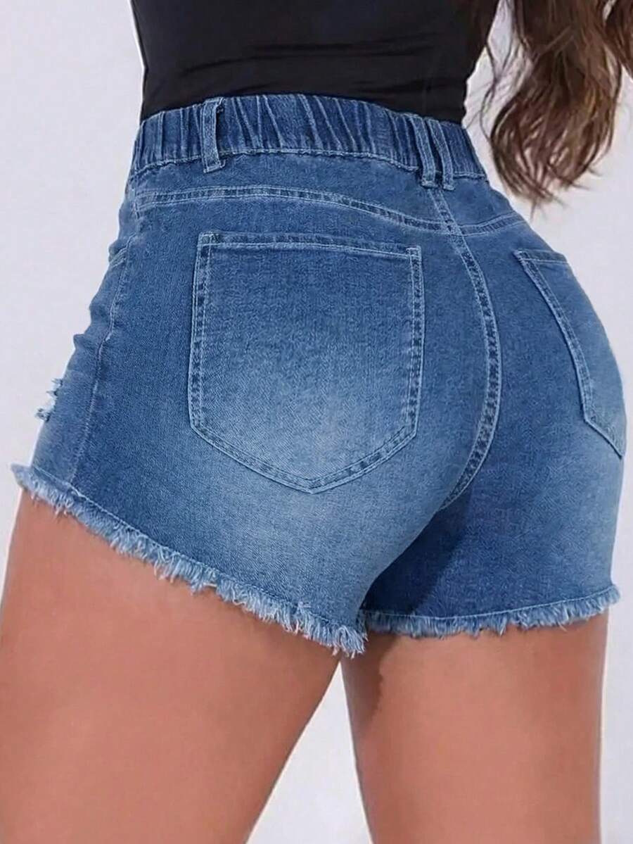 Женские джинсовые шорты с элас – обзор и цена Shorts Denim Frayed