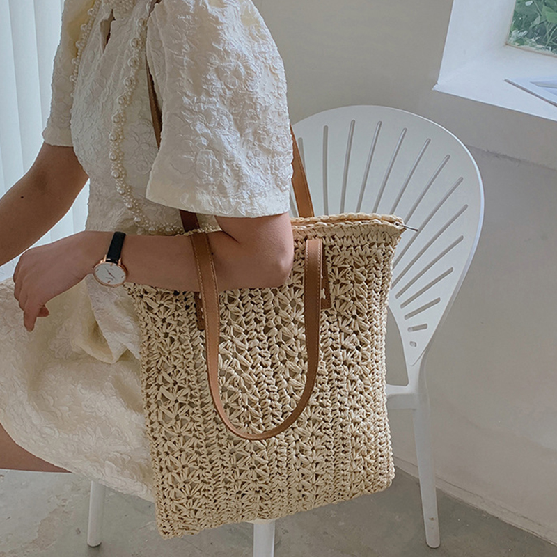 Квадратная полая соломенная пл – обзор и цена Crochet Bag Raffia