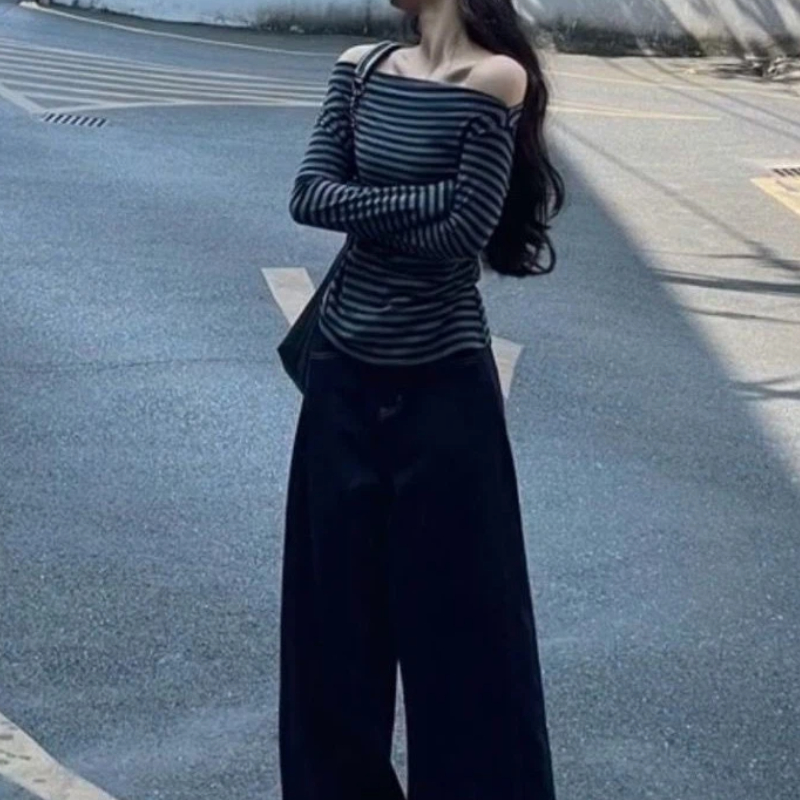 Женская винтажная полосатая бл – обзор и цена Blouse Off Shoulder
